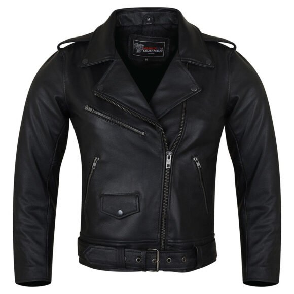 vance ladies goatskin leather classic biker jacket