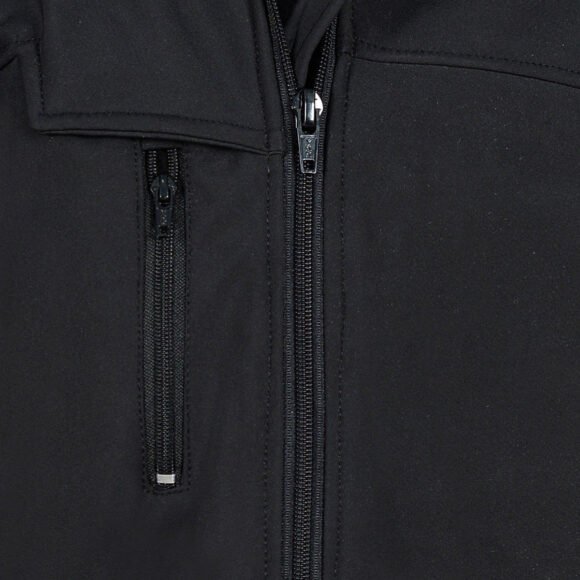 vance black waterproof lightweight zipper front soft shell jacket