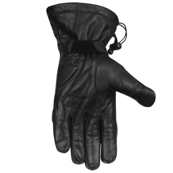 leathers impulse waterproof black leather riding gloves