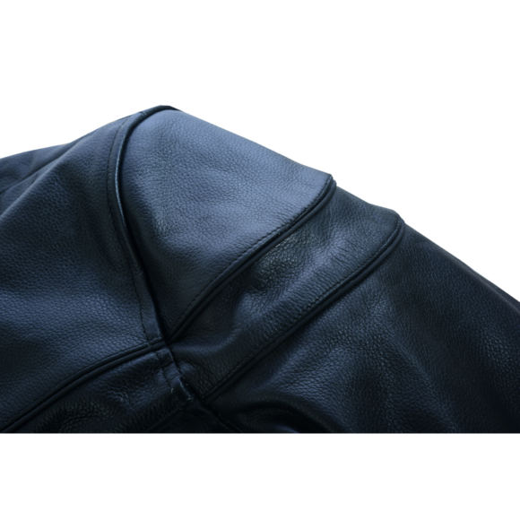test mens premium cowhide cafe racer leather motorcycle jacket with zipper vents