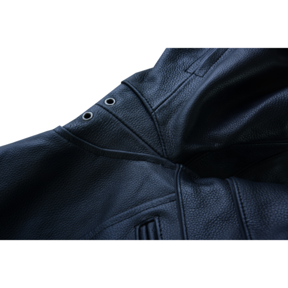 test mens premium cowhide cafe racer leather motorcycle jacket with zipper vents