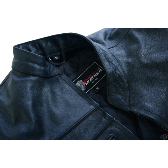 test mens premium cowhide cafe racer leather motorcycle jacket with zipper vents