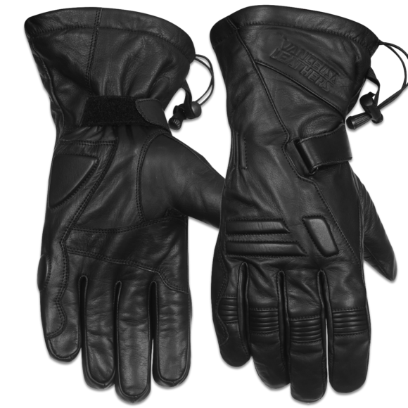 leathers impulse waterproof black leather riding gloves