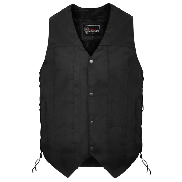 mens black textile 10 pocket vest | dual conceal carry pockets