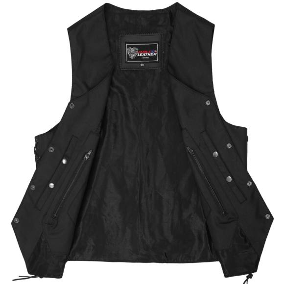 mens black textile 10 pocket vest | dual conceal carry pockets