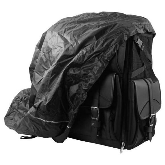 vance black extra large studded 2 piece sissy bar travel bag