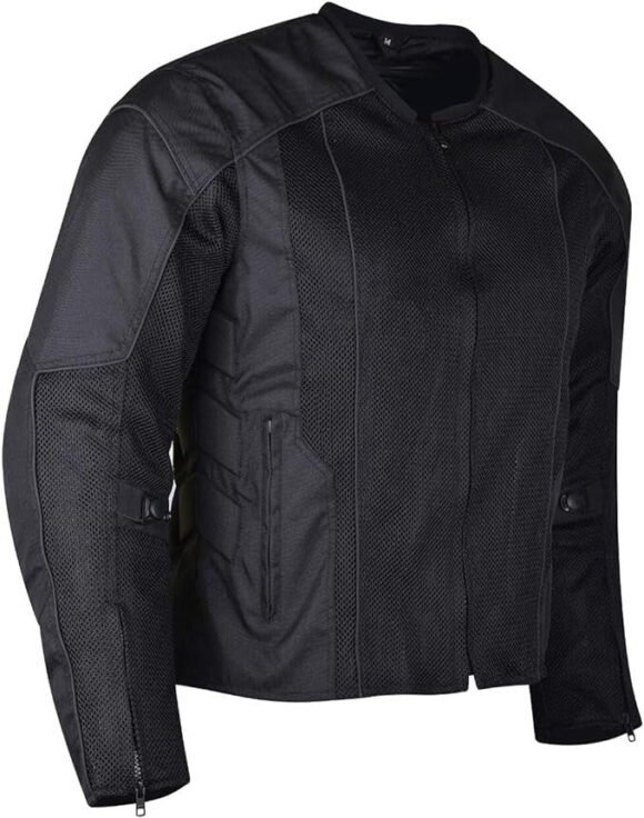 vance men's 3 season mesh/textile ce armor motorcycle jacket