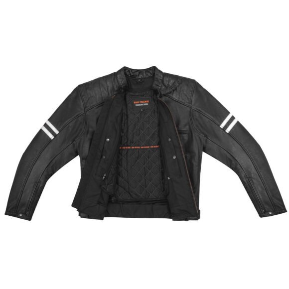 high mileage mens premium cowhide leather 'street' cruiser motorcycle riding jacket