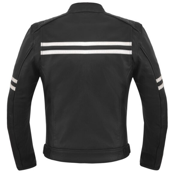 high mileage mens premium cowhide leather 'street' cruiser motorcycle riding jacket