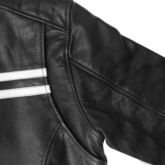 high mileage mens premium cowhide leather 'street' cruiser motorcycle riding jacket