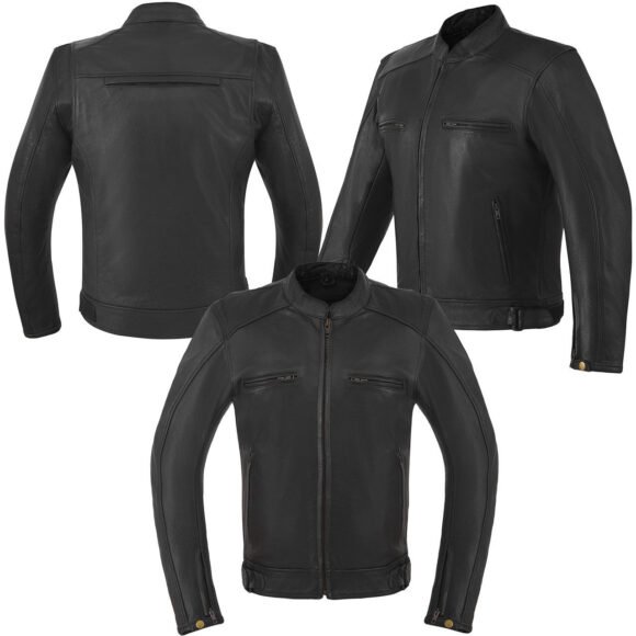 high mileage mens dual conceal carry vented sport style cowhide leather biker motorcycle riding jacket