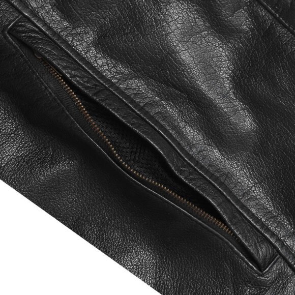 high mileage mens dual conceal carry vented sport style cowhide leather biker motorcycle riding jacket