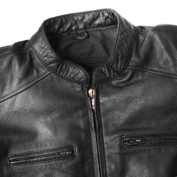 high mileage mens dual conceal carry vented sport style cowhide leather biker motorcycle riding jacket