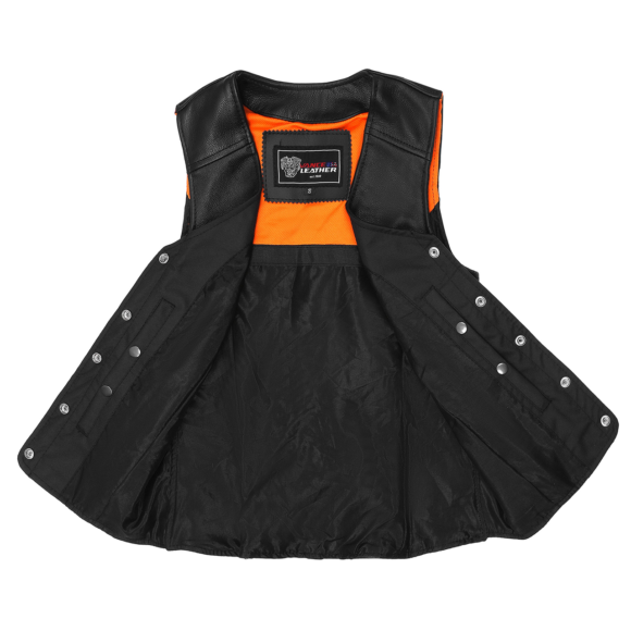 womens leather vest | five snap | conceal carry pocket