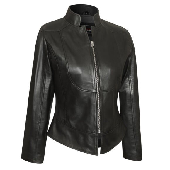 ladies leather motorcycle jacket | lightweight | fitted