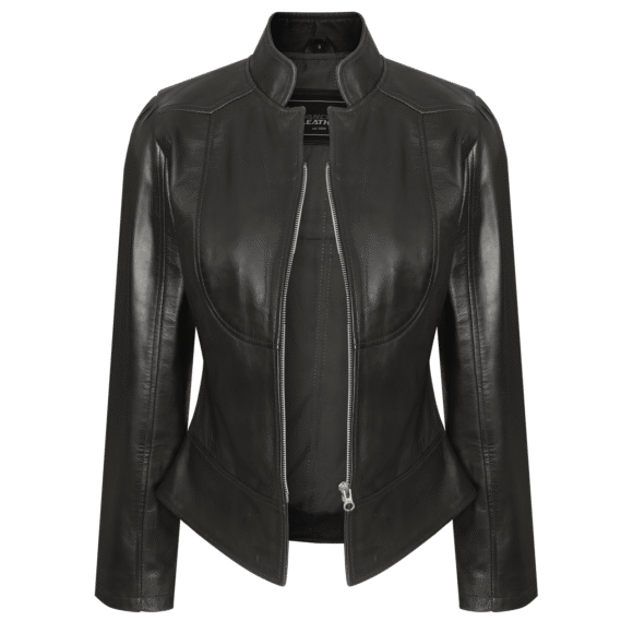 ladies leather motorcycle jacket | lightweight | fitted