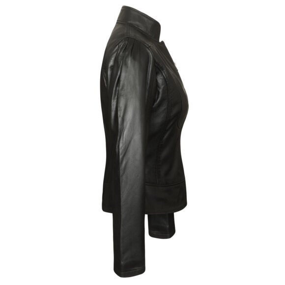ladies leather motorcycle jacket | lightweight | fitted