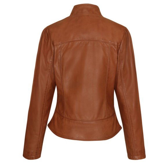 vance leathers maya ladies fitted jacket | soft lightweight brown leather