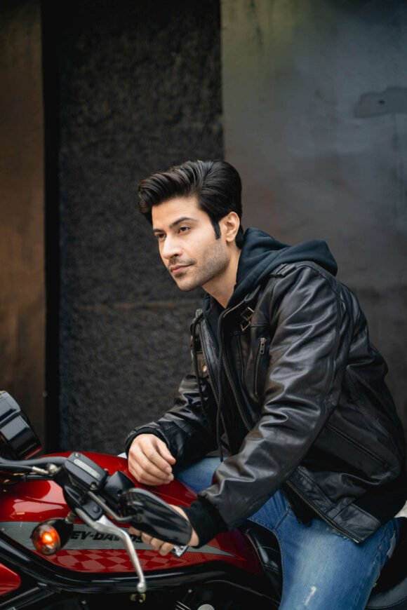 vance leather mens sven bomber black waxed premium cowhide motorcycle leather jacket with removeable hood
