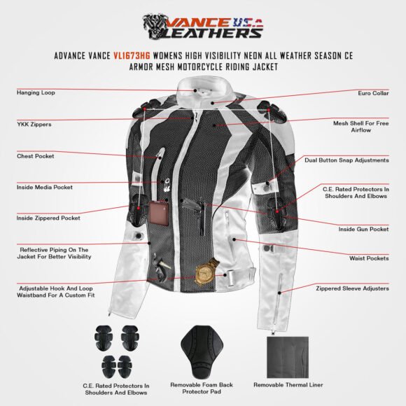 womens high visibility mesh jacket | ce armor | removeable thermal liner