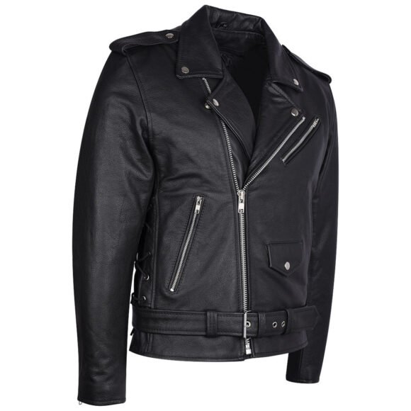 mens eagle embossed live to ride ride to live classic black leather motorcycle jacket