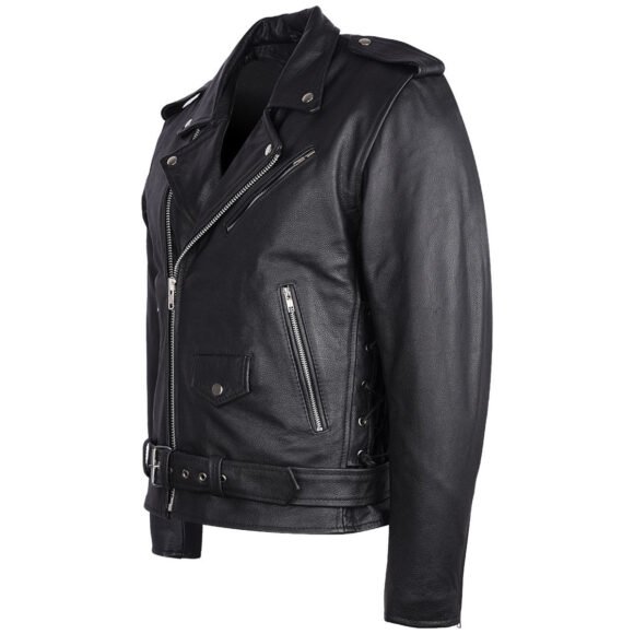 mens eagle embossed live to ride ride to live classic black leather motorcycle jacket