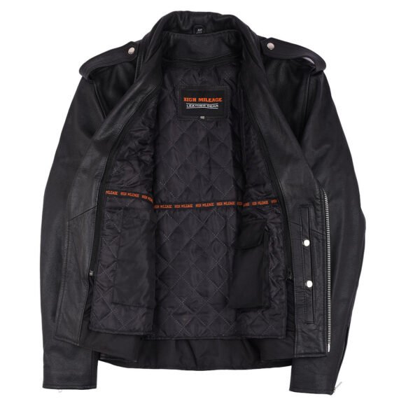 mens eagle embossed live to ride ride to live classic black leather motorcycle jacket