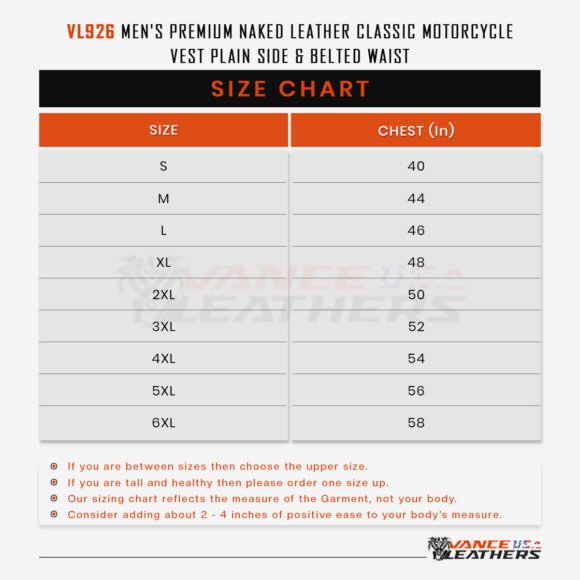 mens premium leather classic motorcycle vest | plain side | belted waist