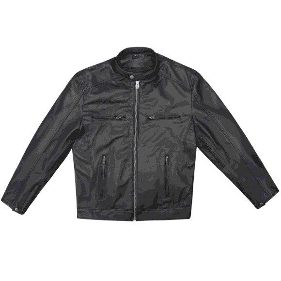 high mileage premium mens black leather motorcycle jacket