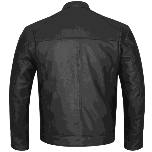 high mileage premium mens black leather motorcycle jacket
