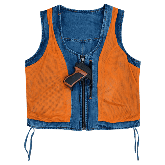 womens blue denim v neck vest | zipper and side laces