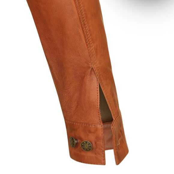 vance leathers' mens austin brown premium classic motorcycle trucker leather jacket