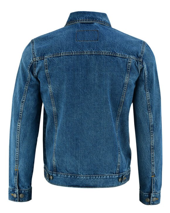 vance mens blue heavy duty denim button front motorcycle jacket, jean jacket for men