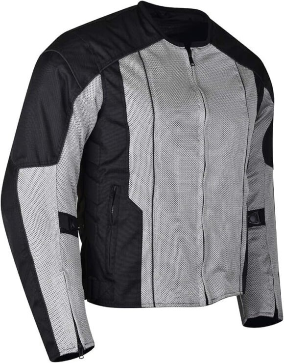 vance men's 3 season mesh/textile ce armor motorcycle jacket