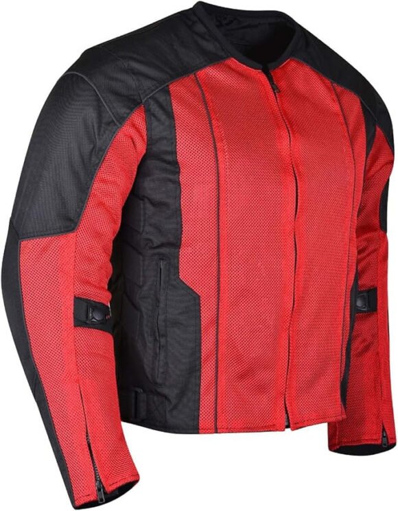 vance men's 3 season mesh/textile ce armor motorcycle jacket