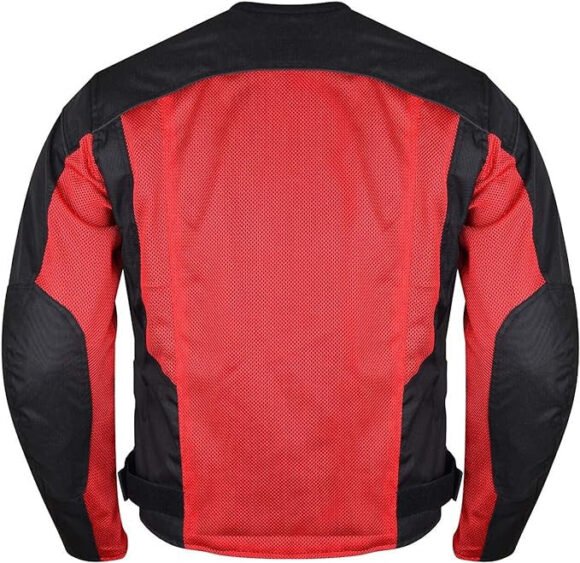 vance mens red advanced 3 season mesh/textile ce armor motorcycle jacket