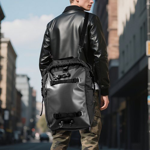 vevor 30l waterproof motorcycle tail bag with rain cover and shoulder straps