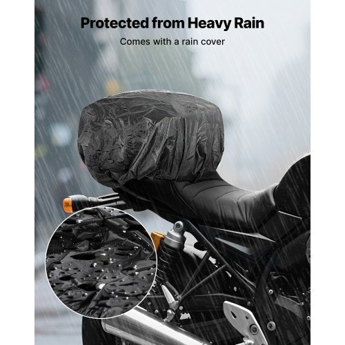 vevor 40 60l expandable waterproof motorcycle tail bag with rain cover
