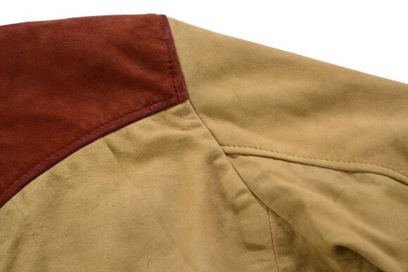 men's western goat suede two tone leather jacket