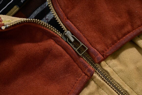 men's western goat suede two tone leather jacket