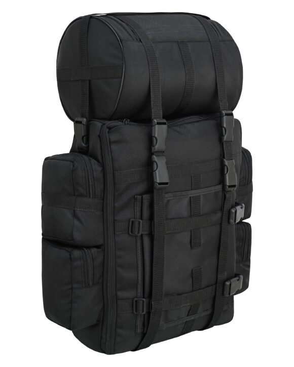 vance vs322 black textile medium motorcycle sissy bar bag with rain cover