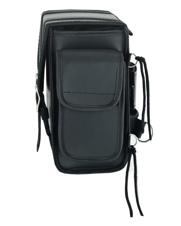 vance medium black braided sissy bar travel bag for harley davidson motorcycles