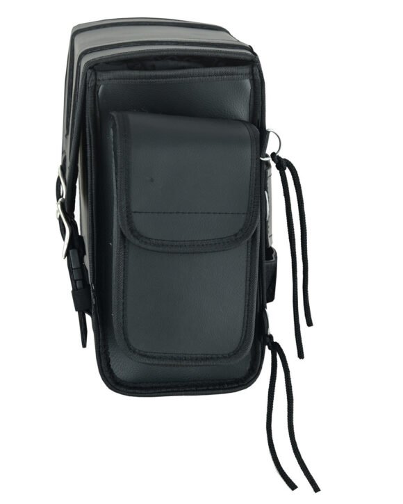vance medium black plain sissy bar travel bag for harley davidson motorcycles