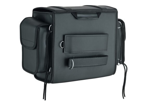 vance medium black plain sissy bar travel bag for harley davidson motorcycles