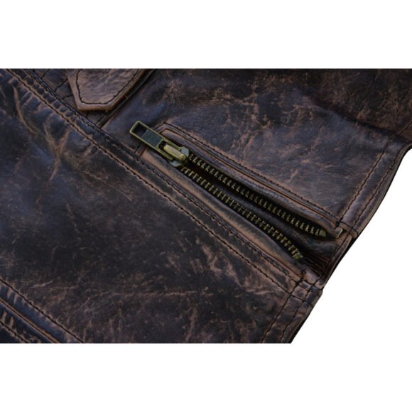 high mileage womens vintage brown cowhide vest | buckles