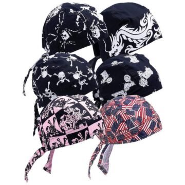 6pc assorted cotton skull cap set