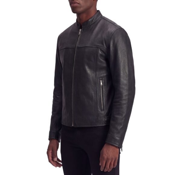 high mileage mens advanced clean concealed carry black cowhide leather motorcycle riding jacket