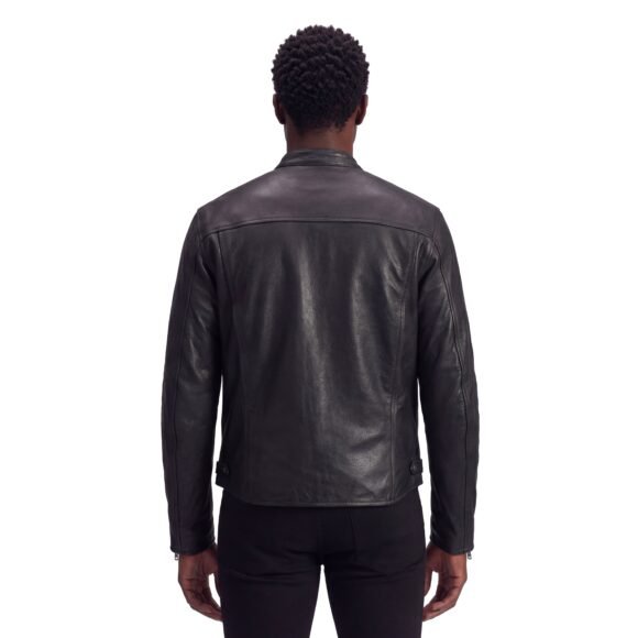 high mileage mens advanced clean concealed carry black cowhide leather motorcycle riding jacket