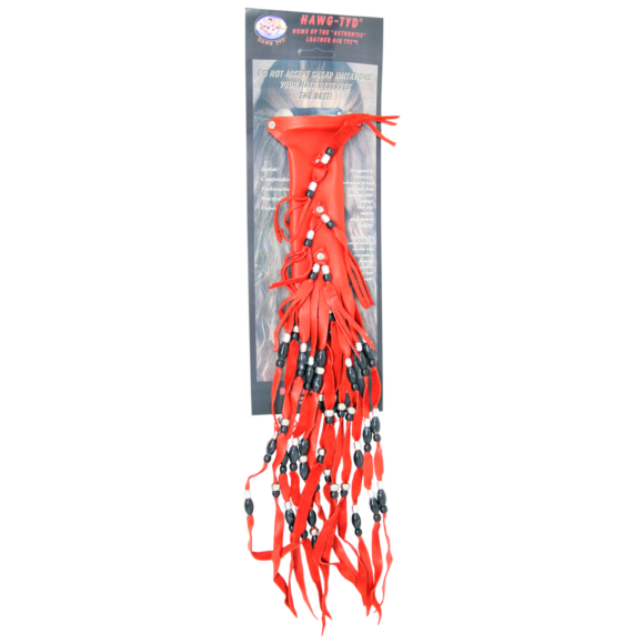 black hawg tyd the authentic leather hair tys black beads