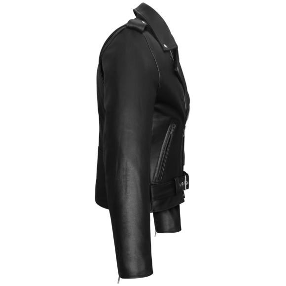 vance classic police style black leather motorcycle jacket with quilted liner